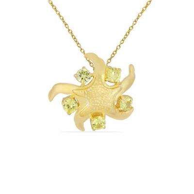 BUY NATURAL PERIDOT MULTI STONE BRASS PENDANT